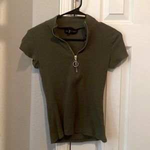 Zipper shirt in green